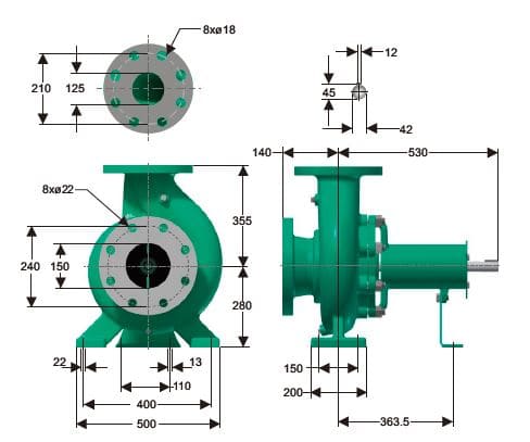 Motobomba Centrifuga 5X4" Barnes Iu 125X100X400