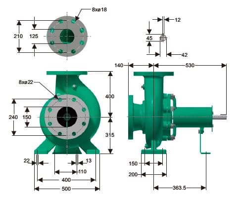 Motobomba Centrifuga 6X5" Barnes Iu 150X125X400