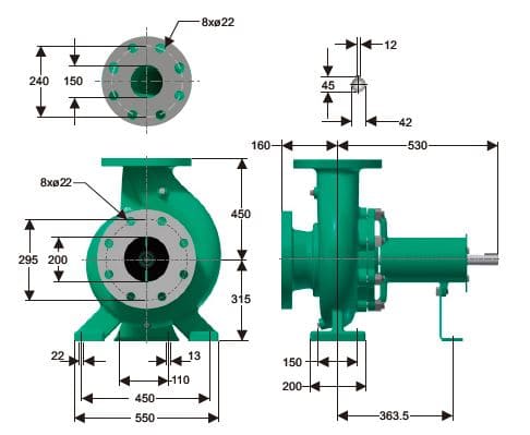 Motobomba Centrifuga 8X6" Barnes Iu 200X150X400