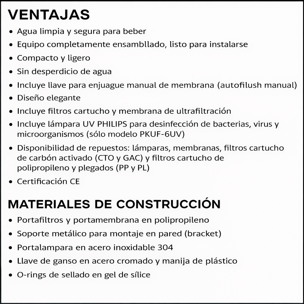 PKUF-5 / Sistema de ultrafiltración 5 etapas - 5 micras