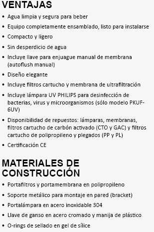 PKUF-5 / Sistema de ultrafiltración 5 etapas - 5 micras