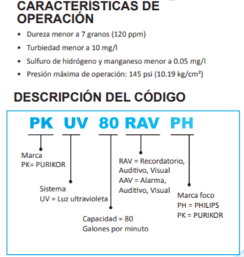 PKUV-1-AAV-PK / Sistema de Luz Ultra Violeta para desinfección 110V x 1/4" Tubing - 1gpm