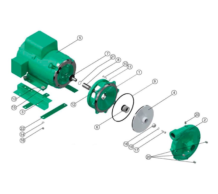 Motobomba Centrifuga 10Hp 220V 1F 1.5X1.5" Barnes He 1.5 100-1