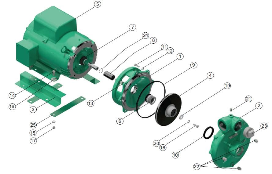 Motobomba Centrifuga 7.5Hp 220V 1F 2X2" Barnes He 2 75-1