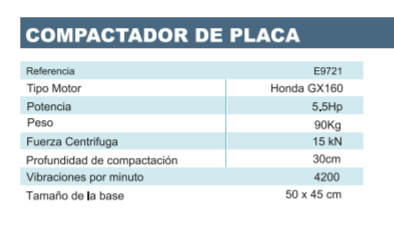 E9721 / Compactador Barnes 5,5hp / 50x45cm