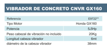 CNVR GX160 / Vibrador Barnes Concreto 5,5hp / 38mm