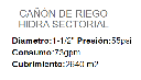 Hidra sectorial /  Cañón Riego Sime Diametro Conexión 1-1/2"