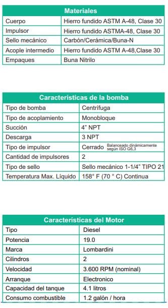 Motobomba Centrifuga 19Hp Diesel 4X3" Barnes Qd 3 190 Ld-E