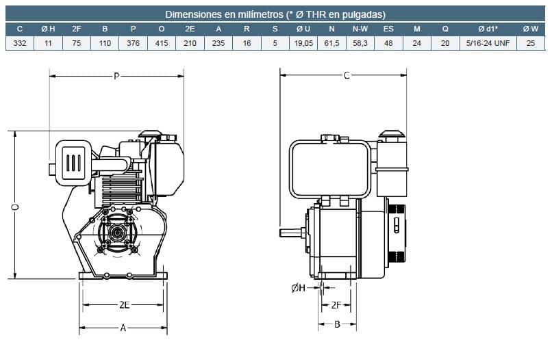 Motor Diesel Cuñero 5Hp 3600Rpm Hi Force Motor D 5 Hf-C