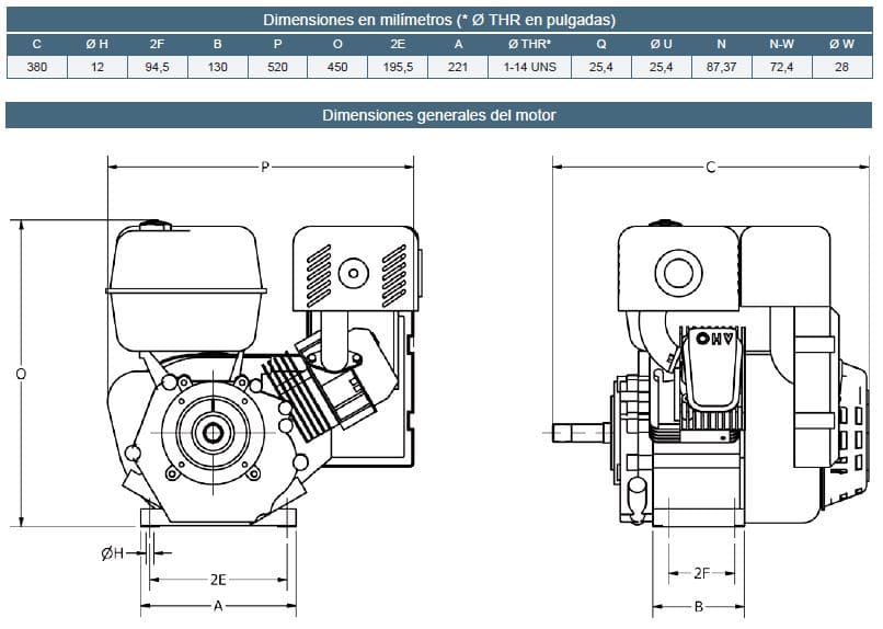 Motor Gasolina Roscado 15Hp 3600Rpm Hi Force Motor G 15 Hf-R