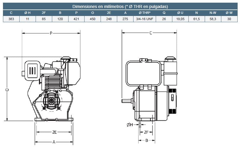 Motor Diesel Roscado 7Hp 3600Rpm Hi Force Motor D 7 Hf-R