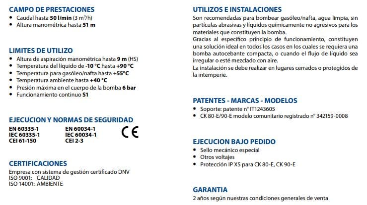 Motobomba Periferica 1Hp 110-220V 1F 1X1" Pedrollo Ckm90