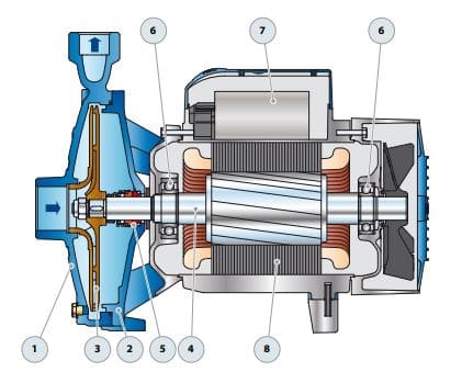 Motobomba Centrifuga 5.5Hp 220-440V 3F 1.5X1" Pedrollo Cp210A