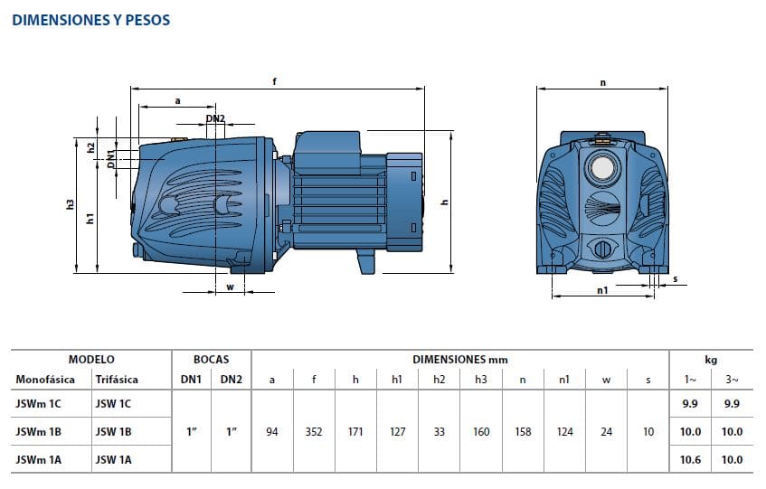 Motobomba Jet 0,7Hp 110V 1F 1X1" Pedrollo Jswm1Bxn