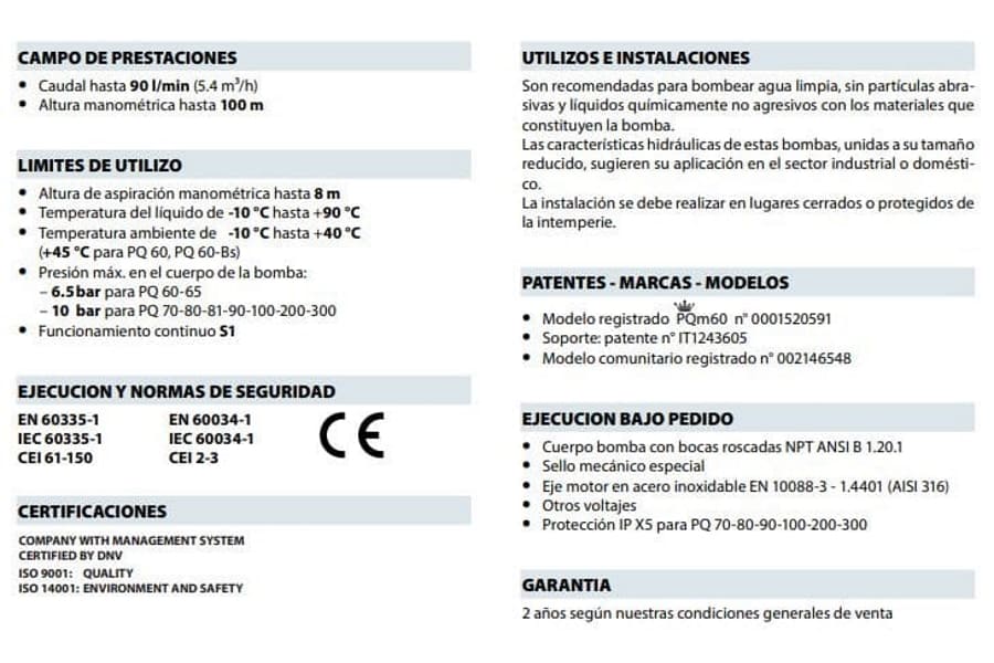 Motobomba Periferica 0.7Hp 110-220V 1F 0.5X0.5" Pedrollo Pqm81Pro