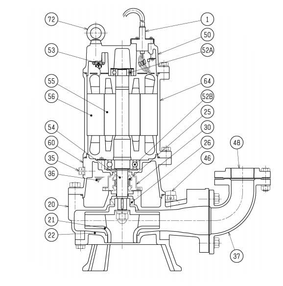 Motobomba Sumergible 3Hp 220-440V 3F 2" Tsurumi 50Nh22.2