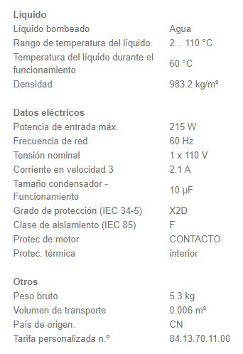 52588421 / Bomba Reforzadora Grundfos 110V Upa25-120-180