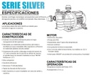 SILVER10-1230 / Motobomba Aquapak Piscina con trampa 1hp / 220V 1F / 1.5x1.5"