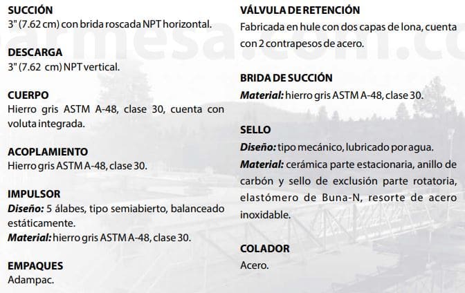 Motobomba Autocebante 5Hp 220V 1F 3x3" Barmesa 3N-5-2-1 TE1BFOXO 61030129