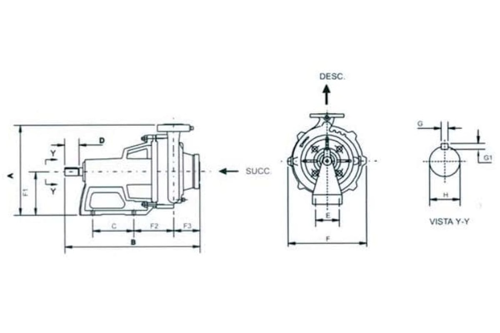 62849000A2 / Bomba Eje Libre 120Hp 1750rpm 425mm Prensa Estopa 10x40PE. IHM Eurolinea