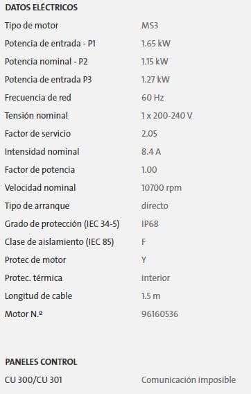 96160141 / Bomba Lapicero 3" 1Hp 200V 1F Sq07-200 9