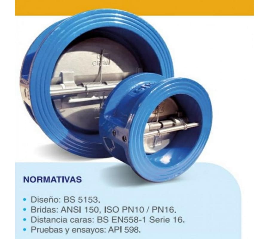 Válvula de Retención 6"  Wafer Doble Plato - Duocheck GAER