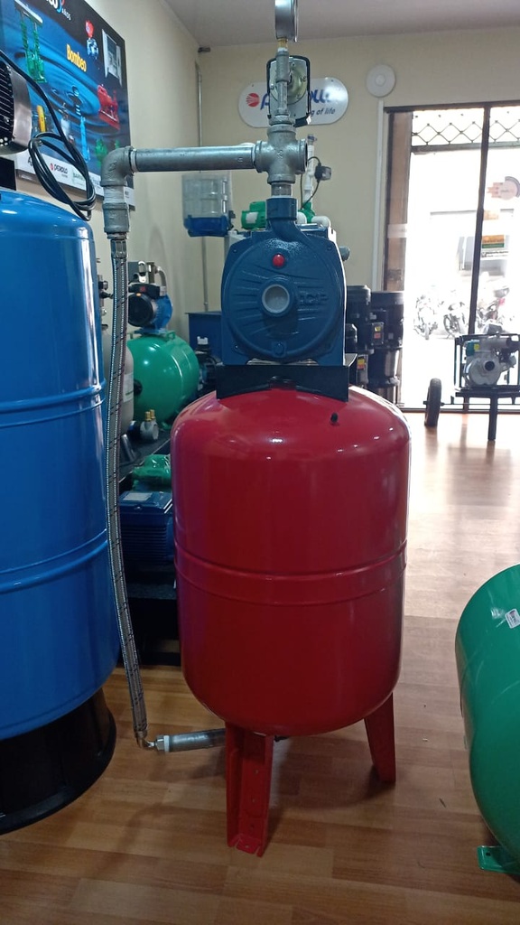 Equipo de Presión 1 Bomba Cpm660 2Hp 110-220V 1F 40-60Psi 1 Tanque Diafragma 200Lts Vertical Pedrollo Hydrofresh