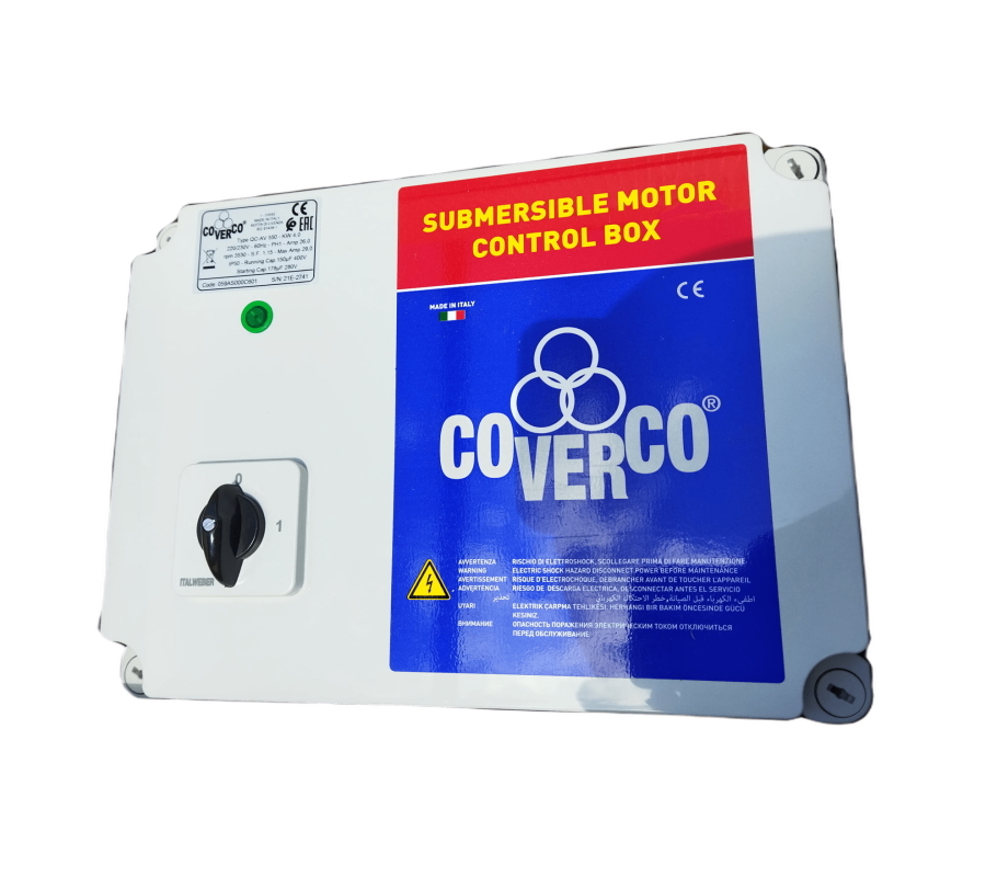 Caja Control Lapicero 5.5Hp 230V 1F Permanent & Start Capacitor+PTU Cut Out  Coverco