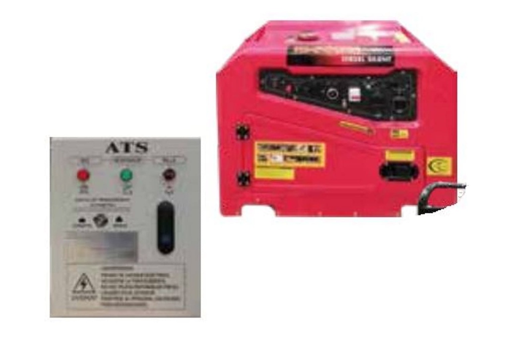 Planta Electrica 5.5Kva Diesel Motor Hi Energy 10Hp Arranque Electrico Barnes Dg6500Lde + Ats1F