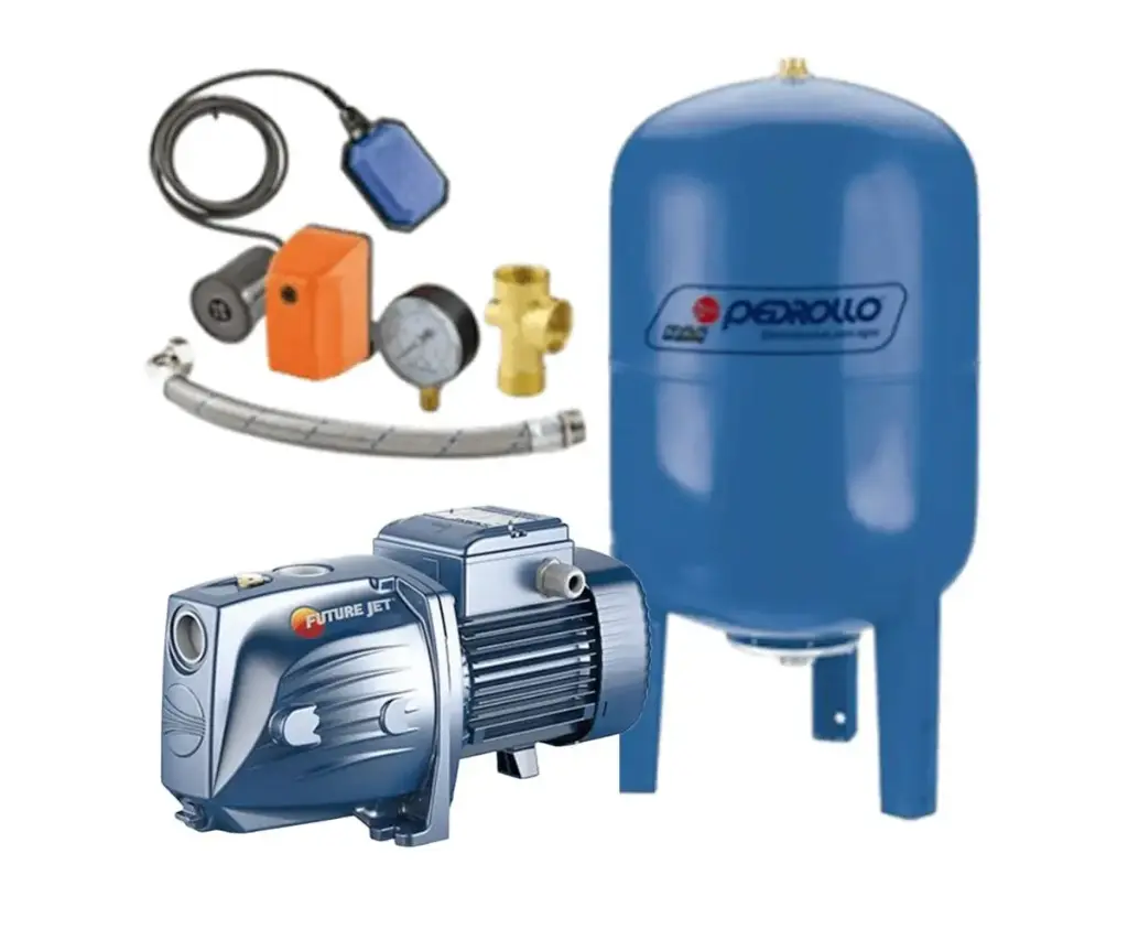 [3-1-589] Equipo de Presión 1 Bomba Future-jetm2Ax 1.5Hp 110-220V 1F 40-60Psi 1TM 60Lts Vertical Pedrollo Hydrofresh