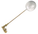 Valvula Flotadora Rosca Macho Completa 3/4" Laton Bola Plastica Blanca Helbert Hklp019Na