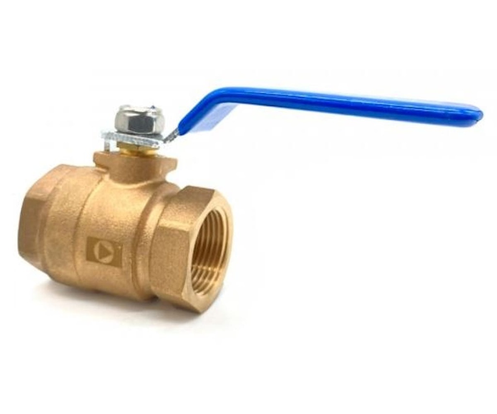 Valvula de Bola 1-1/2" Tipo Palanca Bronce Paso Completo Helbert Hhvb038