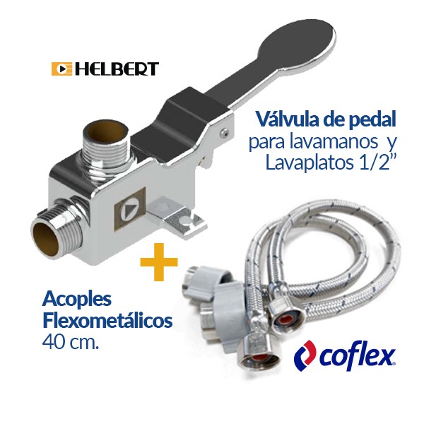 [HVPK014] Kit Válvula De Pedal Acoples Metalicos Coflex 40 Cm HVPK014