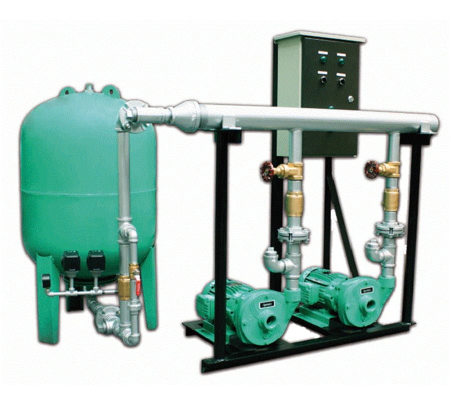 [1J6008] Equipo de Presión 2 Bombas 7.5Hp 70-90Psi con Tablero de Control 1 Tanque Membrana 500Lts Barnes Apt2-He 2-75-501