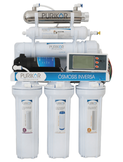  Sistema de Osmosis inversa con UV6 etapas en punto de uso con medidor PKRO100-6UVPM 