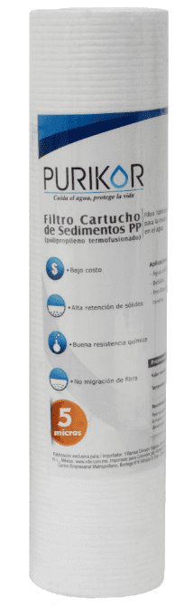 Filtro De Polipropileno Termofusionado 2.5" X 20" X 20 Micras PKCPP2.5X20X20