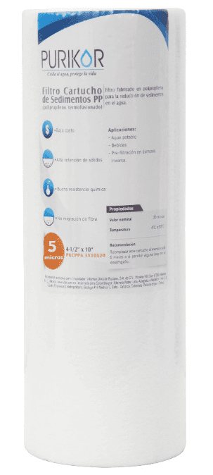 Filtro De Polipropileno Termofusionado 4.5" X 20" X 5 Micras PKCPP4.5X20X5