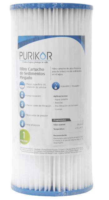Filtro De Cartucho Plegable 4,5" X 20" X 50 Micras PKCPL4.5X20X50