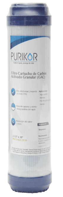 Filtro De Cartucho De Carbón Activado Granular 2.5"x20" PKCGAC2.5X20