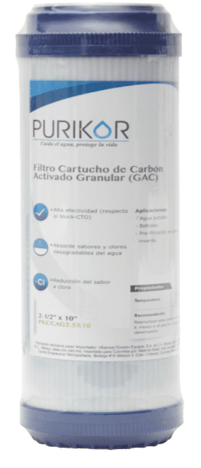 Filtro Cartucho de Carbón Activado Granular 4.5"x20" Pkcgac4.5X20