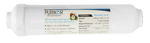 [PKCCAL2.5X10] Filtro De Carbón Activado Granular en linea 2.5" X 10" Pkccal2.5X10