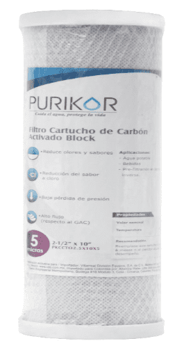 Filtro De Carbón Activado Block 4,5" X 10" X 5 Micra Pkccto4.5X10X5