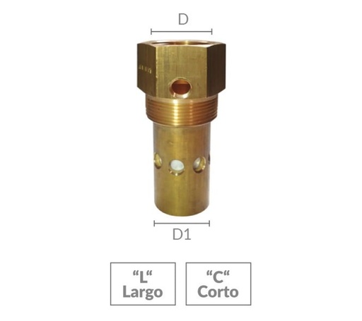 [hpcc019] Valvula Cheque Tanque Aire Corta 3/4x1/2C" Serie 520 HPCC019 
