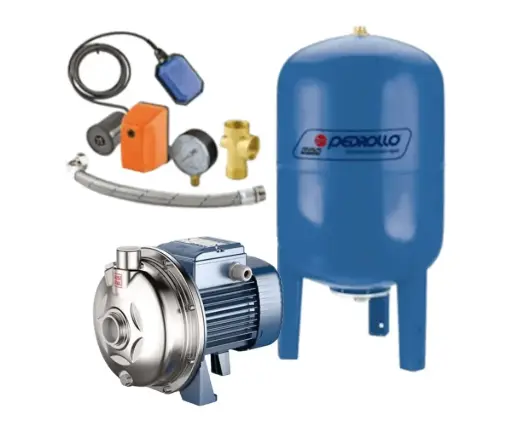[3-1-366] Equipo de Presión 1 Bomba Alred620-4 1Hp 220-440V 3F 20-40Psi 1 Tanque Membrana 100Lts Pedrollo Vertical Hydrofresh