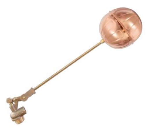 [HKRC012NA] Valvula Flotadora Rosca Macho Completa 1/2" Bronce Bola Cobre Helbert HKRC012NA